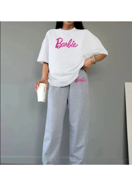 Barbie T-Shirt Eşofman Altı Jogger Alt Üst Eşofman Takımı Oversize fiyatları