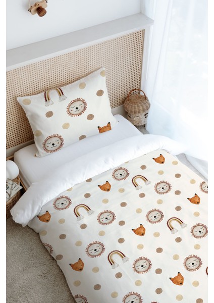 Tek Kişilik Nevresim Takımı (160X220) - Iconic Serisi - Vintage Aslan ve Gökkuşağı fiyatları