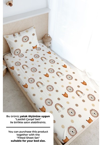 Tek Kişilik Nevresim Takımı (160X220) - Iconic Serisi - Vintage Aslan ve Gökkuşağı modelleri