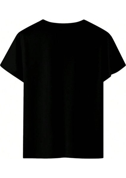 Pilot Süprem T-Shirt - Siyah Oversize Bisiklet Yaka Kısa Kol Tişört modelleri