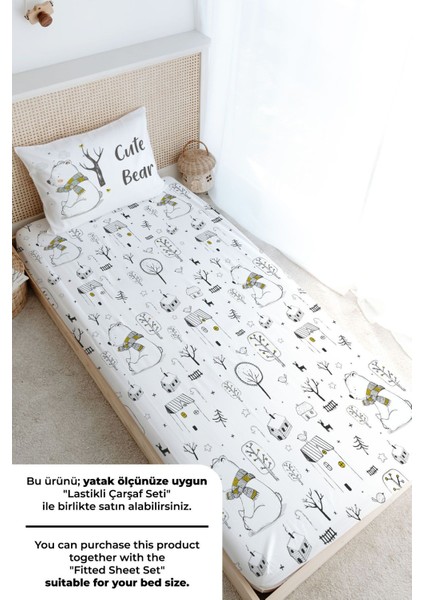 Tek Kişilik Nevresim Takımı (160X220) - For Baby Serisi - Atkılı Kutup Ayısı
