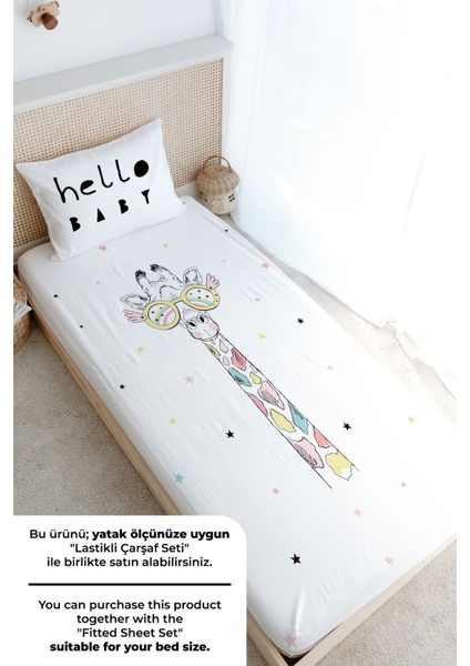 Tek Kişilik Nevresim Takımı (160X220) - Iconic Serisi - Renkli Zürafa