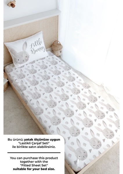 Tek Kişilik Nevresim Takımı (160X220) - For Baby Serisi - Karakalem Tavşan