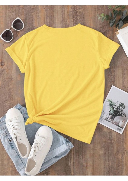 Renkli Kalpli Süprem T-Shirt - Baskılı Oversize Bisiklet Yaka Kısa Kol Tişört fiyatları