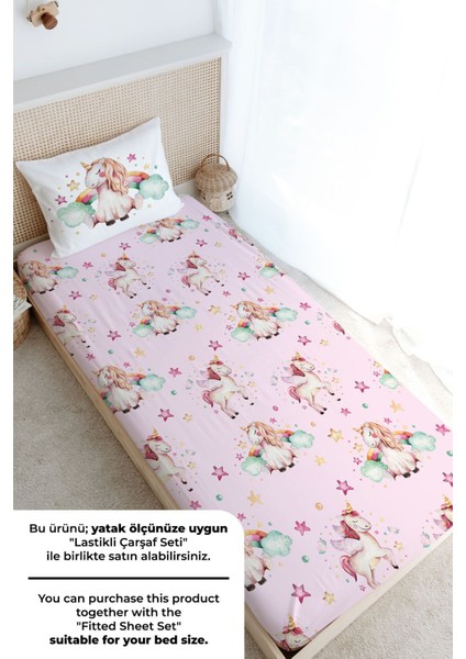 Tek Kişilik Nevresim Takımı (160X220) - For Baby Serisi - Gökkuşaklı Unicorn modelleri