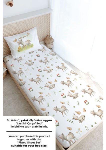 Tek Kişilik Nevresim Takımı (160X220) - Pure Baby Serisi - Kelebekle Oynayan Kuzu modelleri