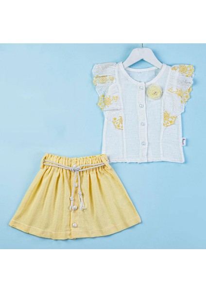 Dantelli Müslin 2'li Takım Kız Çocuk Çocuk