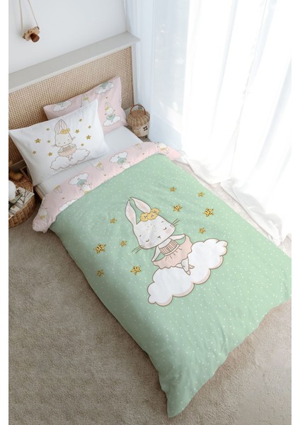 Tek Kişilik Nevresim Takımı (160X220) - For Baby Serisi - Balerin Tavşan