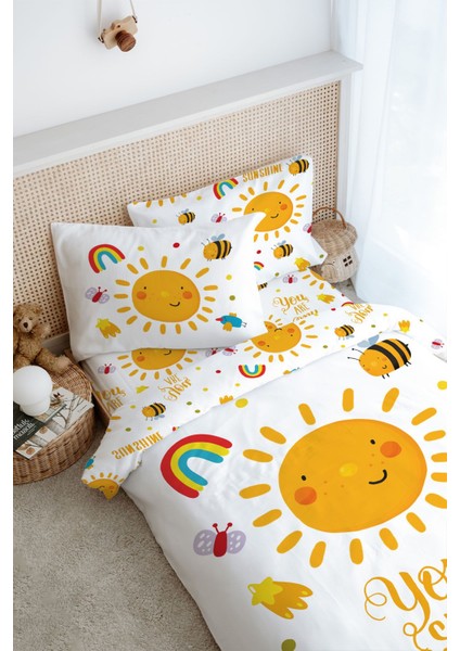 Tek Kişilik Nevresim Takımı (160X220) - For Baby Serisi - Gülen Pastel Güneş fiyatları