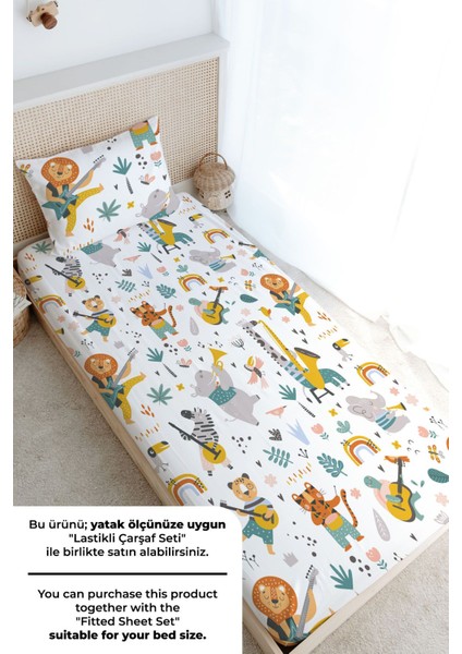 Tek Kişilik Nevresim Takımı (160X220) - Iconic Serisi - Hayvanlı Müzik Grubu modelleri