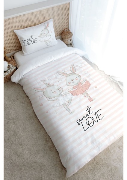 Tek Kişilik Nevresim Takımı (160X220) - Iconic Serisi - Balerin Tavşanlar