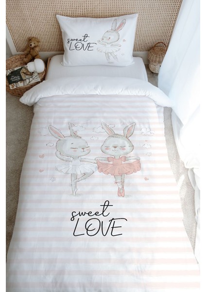 Tek Kişilik Nevresim Takımı (160X220) - Iconic Serisi - Balerin Tavşanlar fırsatları