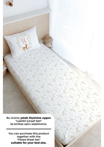 Tek Kişilik Nevresim Takımı (160X220) - Little Deer Series - Ü Harfi