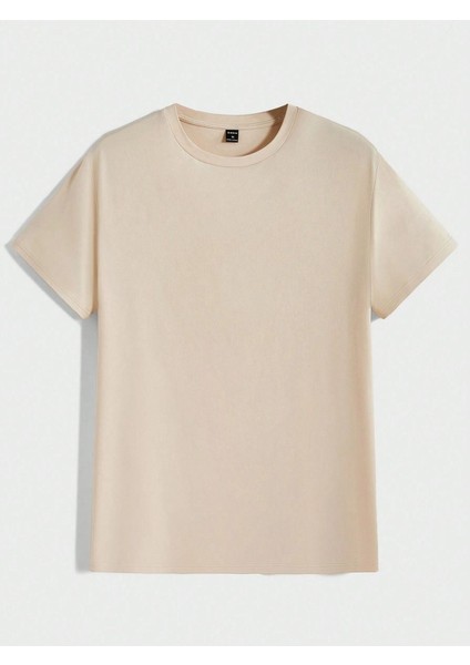 3'lü Basic Süprem T-Shirt - Bebe Mavisi Kahverengi Bej Oversize Bisiklet Yaka Tişört modelleri