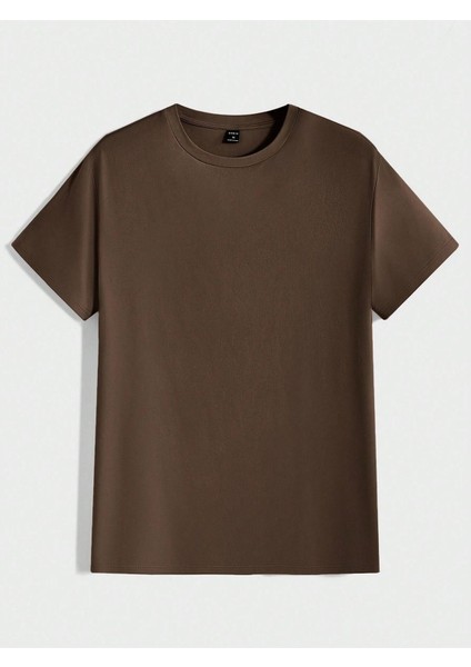 3'lü Basic Süprem T-Shirt - Bebe Mavisi Kahverengi Bej Oversize Bisiklet Yaka Tişört fırsatları