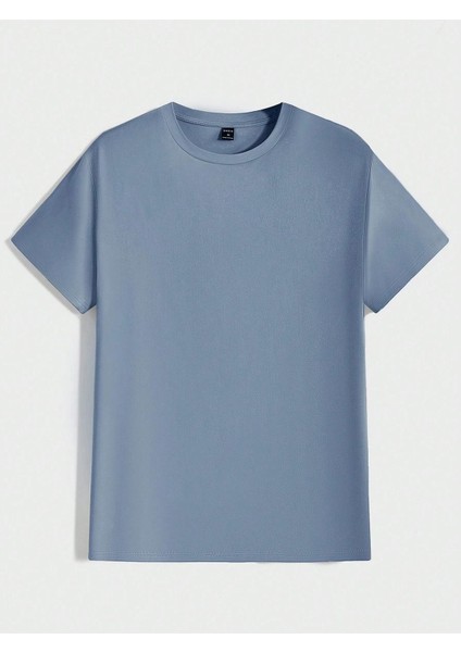 3'lü Basic Süprem T-Shirt - Bebe Mavisi Kahverengi Bej Oversize Bisiklet Yaka Tişört indirimleri