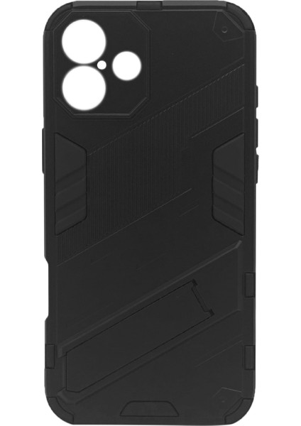 Apple iPhone 16 Matrix Serisi Armor Standlı Perfect Koruma Kılıf - Siyah AL3416