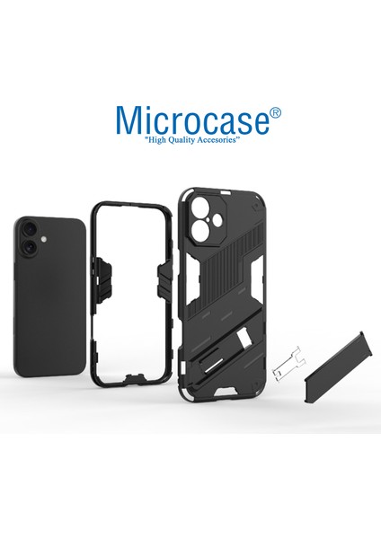 Apple iPhone 16 Matrix Serisi Armor Standlı Perfect Koruma Kılıf - Siyah AL3416 modelleri