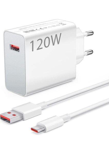 Xiaomi Mi ile Uyumlu 120W Turbo Hızlı Şarj Aleti Kablo Dahil Yarım Saatte Doldurur