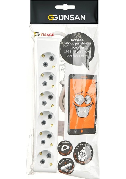 Altılı Çocuk Korumalı Topraklı Grup Priz 5 Metre fiyatları