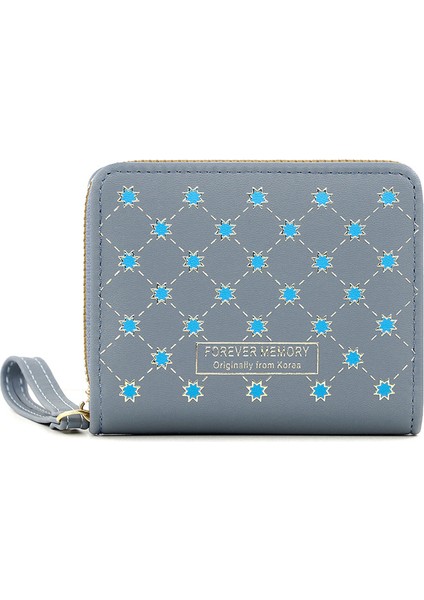 Basit Kız Bozuk Para Cüzdanı Büyük Kapasiteli Moda Çok Kart Yuvası Kısa Fermuarlı Çanta Cüzdanı (Yurt Dışından)