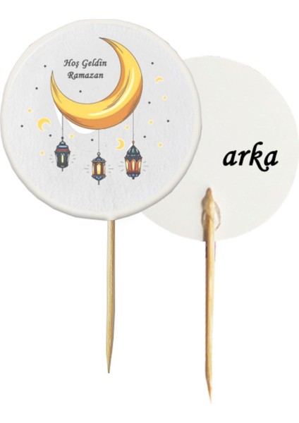 20 Adet Dekoratif Hoş Geldin Ramazan Baskılı Kürdan 6,5 cm