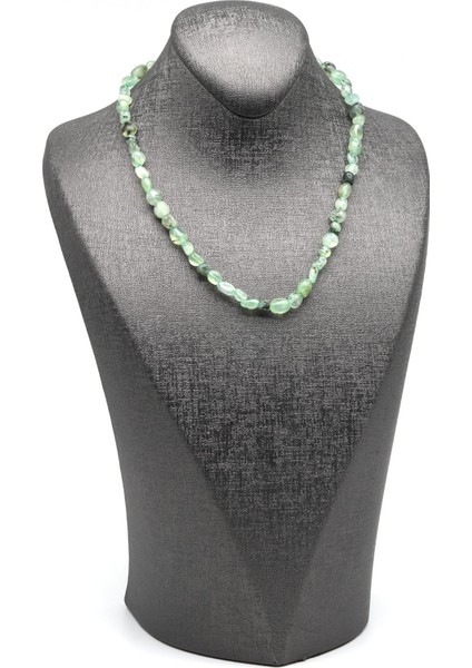 Prehnite ( Çelik Klipsli ) Doğal Taş Kolye Mercimek Kesim fiyatları