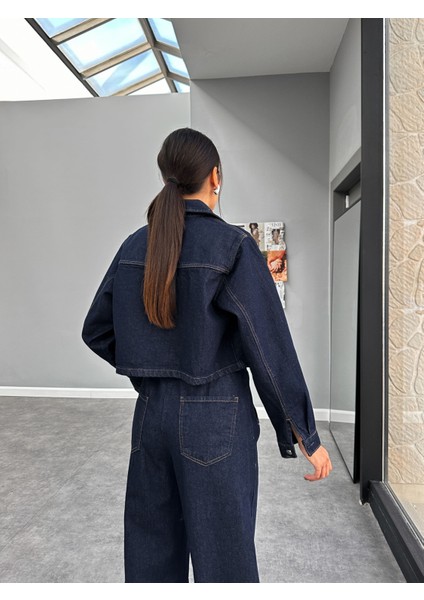 Denim Gömlek Palazzo Pantolon Takım