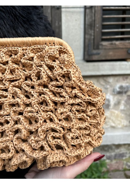 Hasır Desenli Portföy Clutch Çanta modelleri