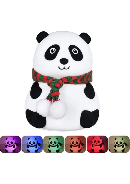 Panda gece lambası çocuklar ıçin gece ışıkları dokunmatik sensörlü renkli masa lambası