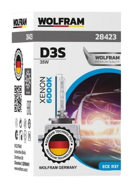 D3S Xenon Ampul Beyaz Işık 6000K 12V 35W