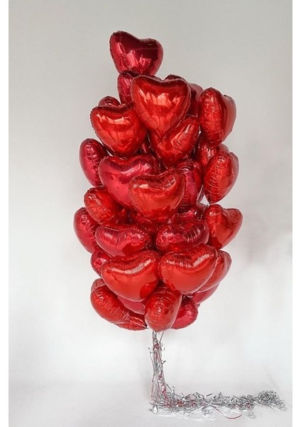 kırmızı kalp folyo balon parlak 5 adet 45 cm fırsatları