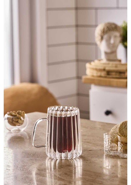 Stripe Long 280 ml Kulplu Çift Cidarlı Kupa Bardak 280 ml PER15553