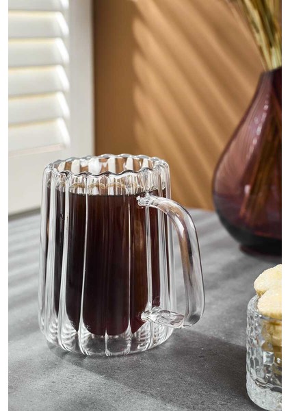 Stripe Long 280 ml Kulplu Çift Cidarlı Kupa Bardak 280 ml PER15553
