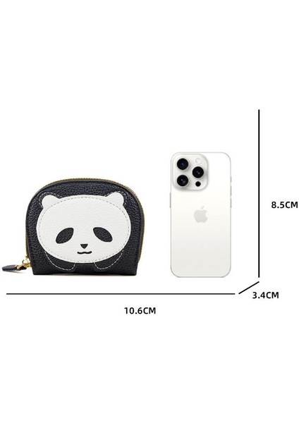 Cüzdan Kart Tutucu Yüksek Kaliteli Ultra Hafif Pu Kumaş Sevimli Panda Deseni, Kahverengi (Yurt Dışından)