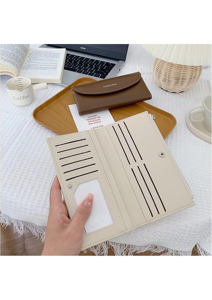 Cüzdan Kart Tutucu Seçılmiş Çevre Dostu Pu Malzeme Kolayca Deforme Olmaz Mektup Baskılı Düz Renk Stili, Beyaz (Yurt Dışından) fiyatları