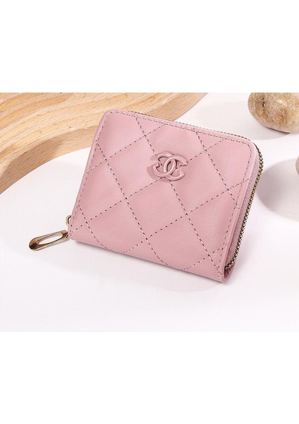 Cüzdan Kart Tutucu Yüksek Kaliteli Pu Kumaş Kentsel Cinsiyetsiz Stil , Açık Pembe (Yurt Dışından)
