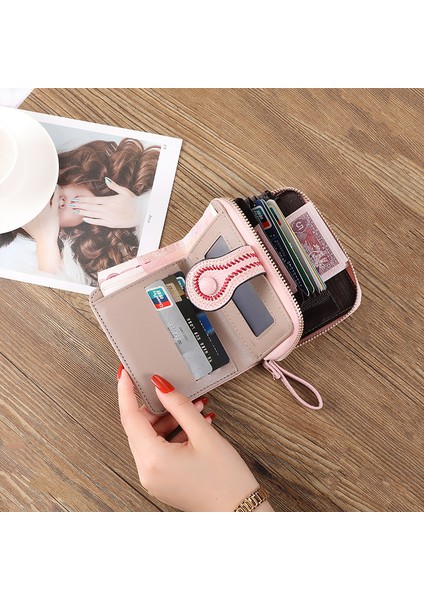 Cüzdan Kart Tutucu Yüksek Kaliteli ve Dayanıklı Pu Malzeme Düz Renk Kentsel Moda Moda Stili, Siyah (Yurt Dışından)