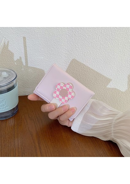 Cüzdan Kart Tutucu Seçılmiş Çevre Dostu Pu Malzeme Taze ve Sade Stil, Pembe (Yurt Dışından)