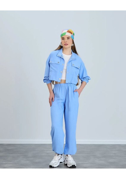 Mavi Paraşüt Kumaş Alt Üst Takım