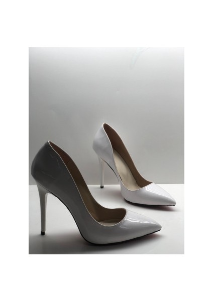 Hayyshoes Beyaz Rugan Stiletto Topuklu Ayakkabı modelleri
