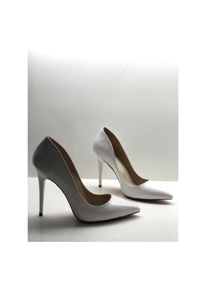 Hayyshoes Beyaz Rugan Stiletto Topuklu Ayakkabı fırsatları