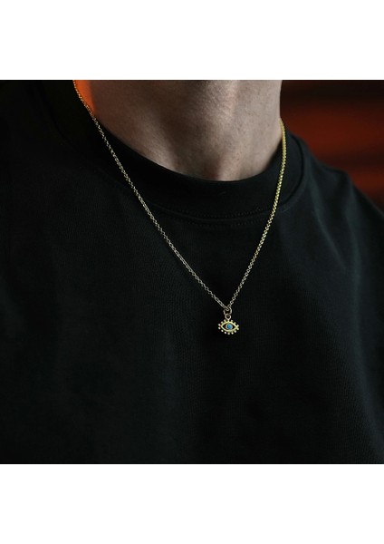 925 Ayar Gümüş Zirkon Taşlı Göz Unısex Kolye modelleri