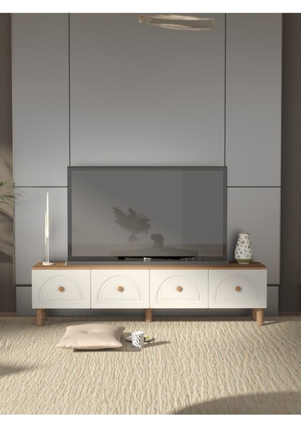 Bohem 180 cm 4 Kapaklı Tv Ünitesi Mdf Kapak Model 1 Tek Ebat