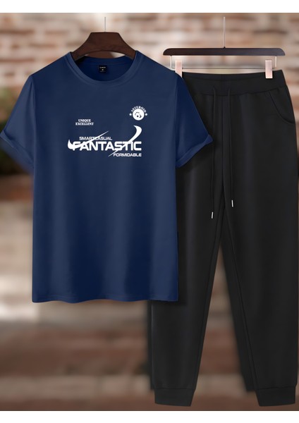Unisex 2\'li Fantastic Baskılı Eşofman Takımı