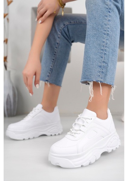 Kadın Günlük Sneaker Yüksek Taban 6 cm Hafif Rahat Spor Ayakkabı Kadın Kalın Taban Sneaker