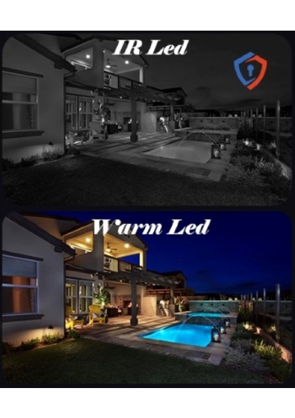 13 Kameralı IP Set - Yapay Zeka Özellikli Gece Renkli Gösteren Sesli 6 Warm Ledli 4K FULLHD IP Güvenlik Kamerası Seti 4386WS