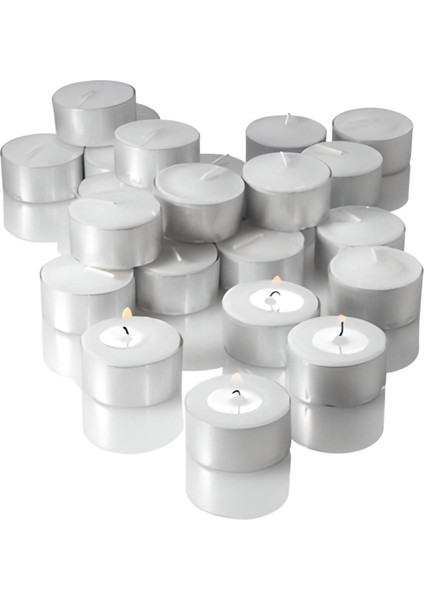 Tealight 50LI Mum Parti ve Özel Günler Için Uygun 1 Saat Tealight Kına 35 mm Çap 12 mm Boy indirimleri