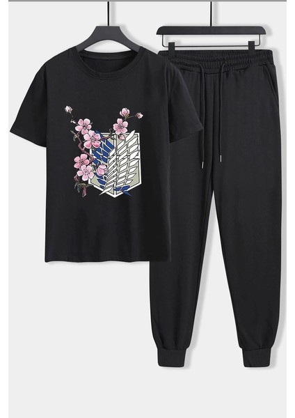 Unisex Flowers Baskılı 2\'li Eşofman Takımı