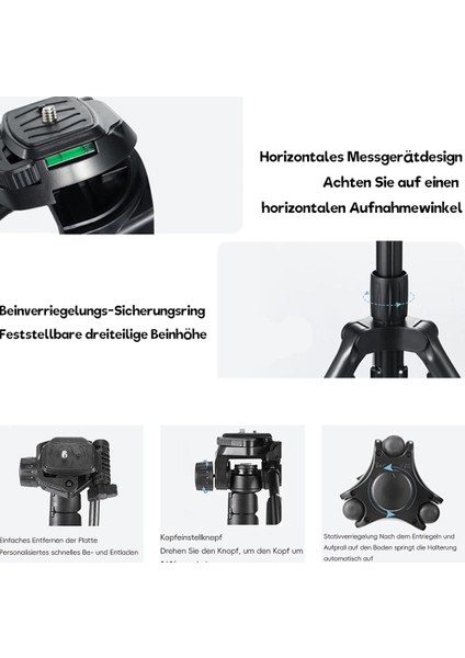 Ultra Profesyonel 3 Yollu Alüminyum Tripod 1,9 Metre Ring Light / Kamera / Selfie Tripod